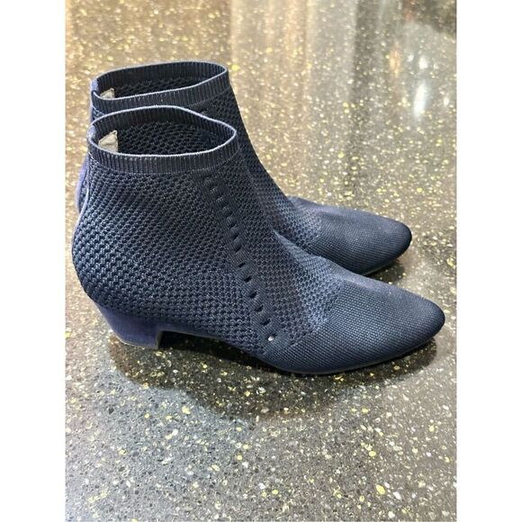Eileen Fisher Purl Stretch Ankle Boot | Navy - Picture 4 of 7